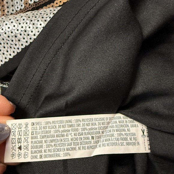 Endless Rose Sequin Backless Mini Dress Size Small Gold Black White NEW - Picture 13 of 15